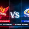 sunrisers hyderabad vs mumbai indians timeline
