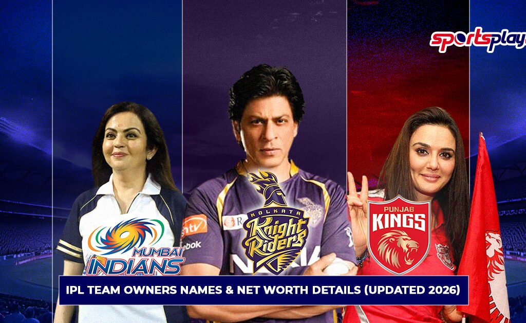 IPL Team Owners’ Names & Net Worth Details featuring Nita Ambani (Mumbai Indians), Shah Rukh Khan (Kolkata Knight Riders), and Preity Zinta (Punjab Kings) with updated net worth details for 2026.