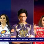 IPL Team Owners’ Names & Net Worth Details featuring Nita Ambani (Mumbai Indians), Shah Rukh Khan (Kolkata Knight Riders), and Preity Zinta (Punjab Kings) with updated net worth details for 2026.