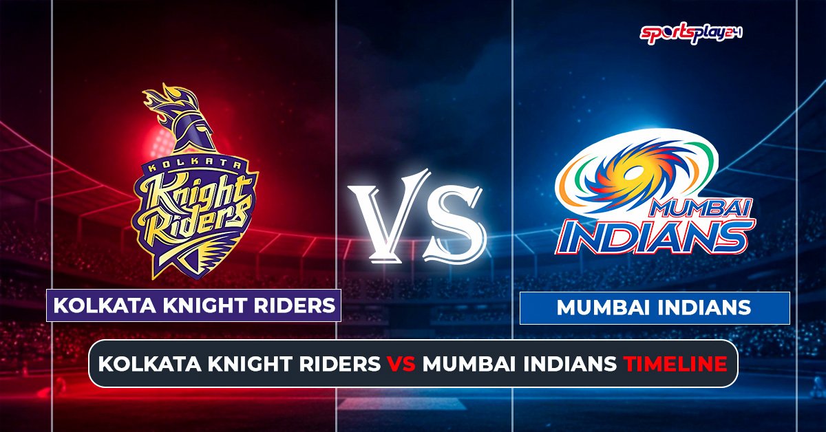 Kolkata Knight Riders vs Mumbai Indians Timeline