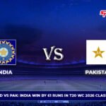 IND vs PAK India Win by 61 Runs in T20 WC 2026 Clash--