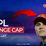 WPL Orange Cap Winners List graphic featuring a women cricketer, highlighting season-wise top run-scorers in the Women’s Premier League from 2023 to 2026.