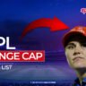 WPL Orange Cap Winners List graphic featuring a women cricketer, highlighting season-wise top run-scorers in the Women’s Premier League from 2023 to 2026.