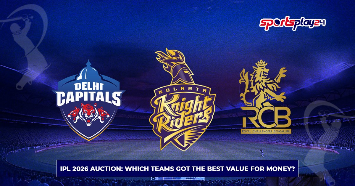 IPL 2026 auction analysis showing Delhi Capitals, Kolkata Knight Riders, and Royal Challengers Bengaluru as teams with best value for money picks.